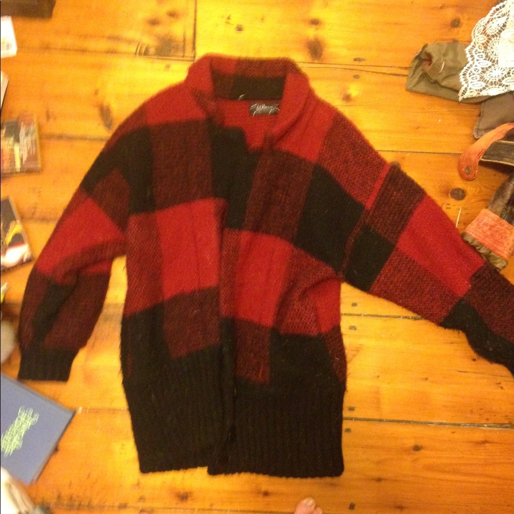 Oversized plaid sweater